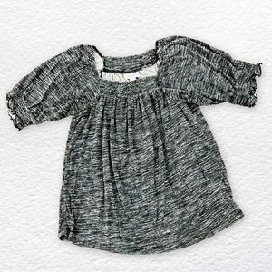 LuLaRoe Lily Boho Peasant Blouse Small Black Charcoal